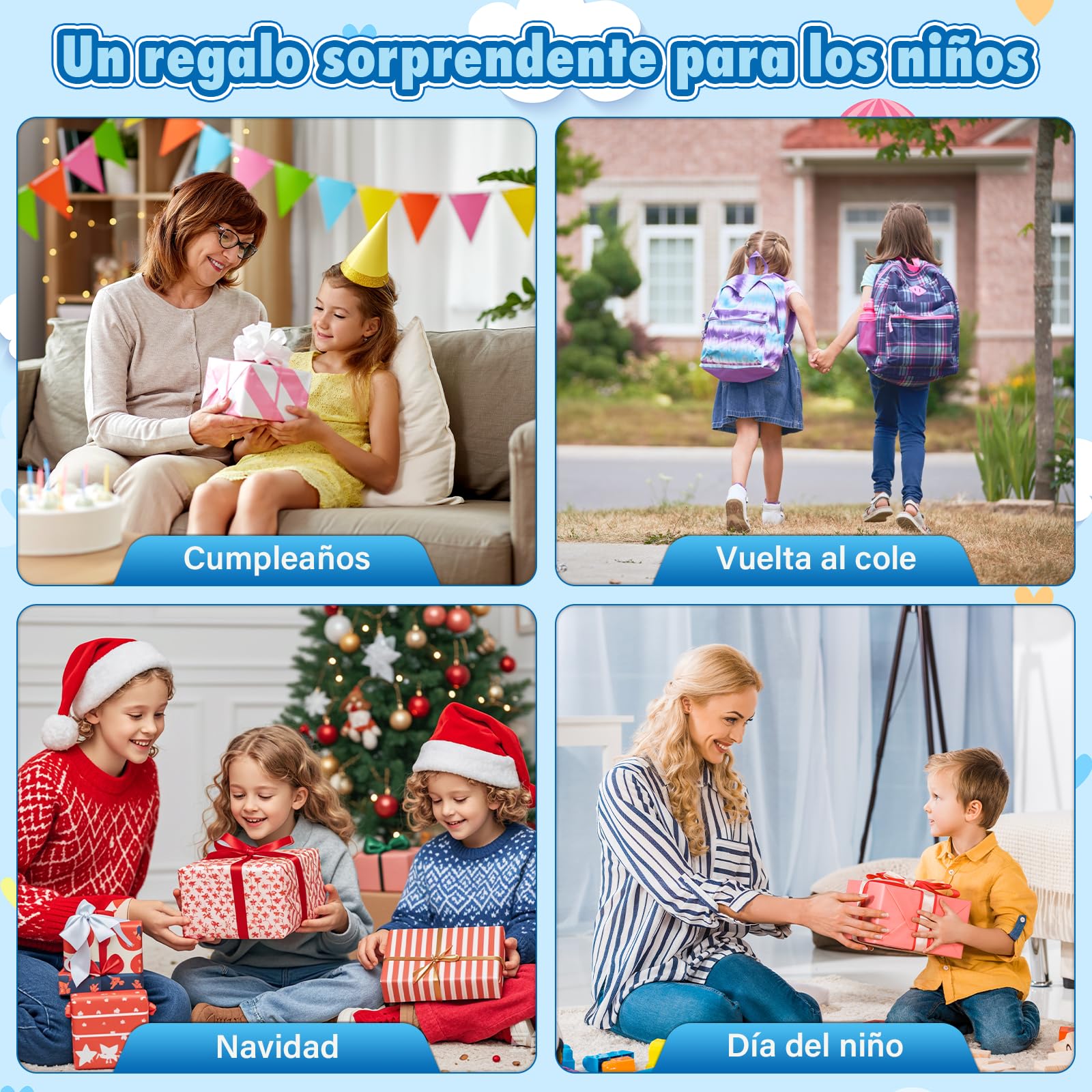 Robot de Dibujo Interactivo para Niños - Juguete Educativo con 100 Tarjetas y Lápiz, Robot Infantil con Voz en Inglés Recargable USB Type-C - Juguete Creativo para Niños y Niñas 3–10Años(Azul)