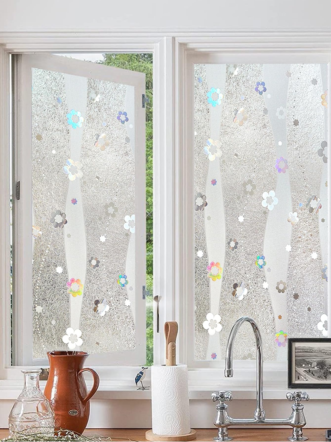 Frosted Glass Film Wisomhome Privacy Window Film - Reeded Glass Decal ...