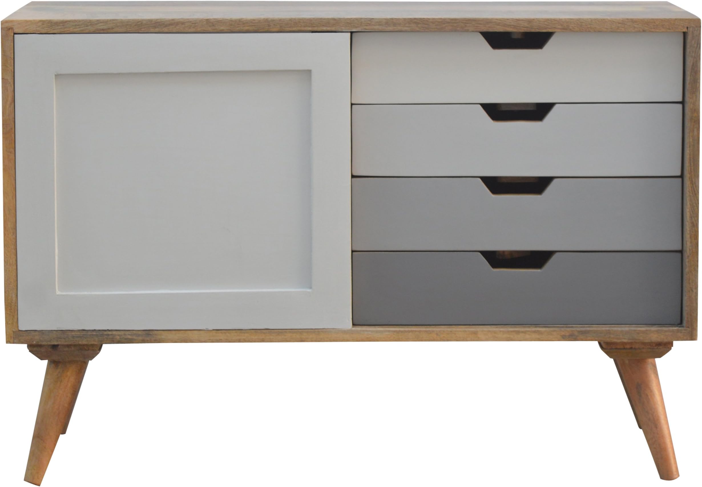 Global Vision Company Nordic 4 Drawers & Sliding Cabinet, Natural Oak, 90x36x60 cm