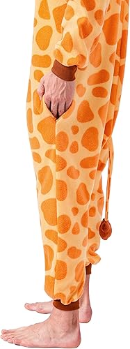 Miniatura 6 de Spooktacular Creations Pijama unisex de jirafa para adultos, pijama de felpa con sombrero y cola para fiesta de disfraces de Halloween