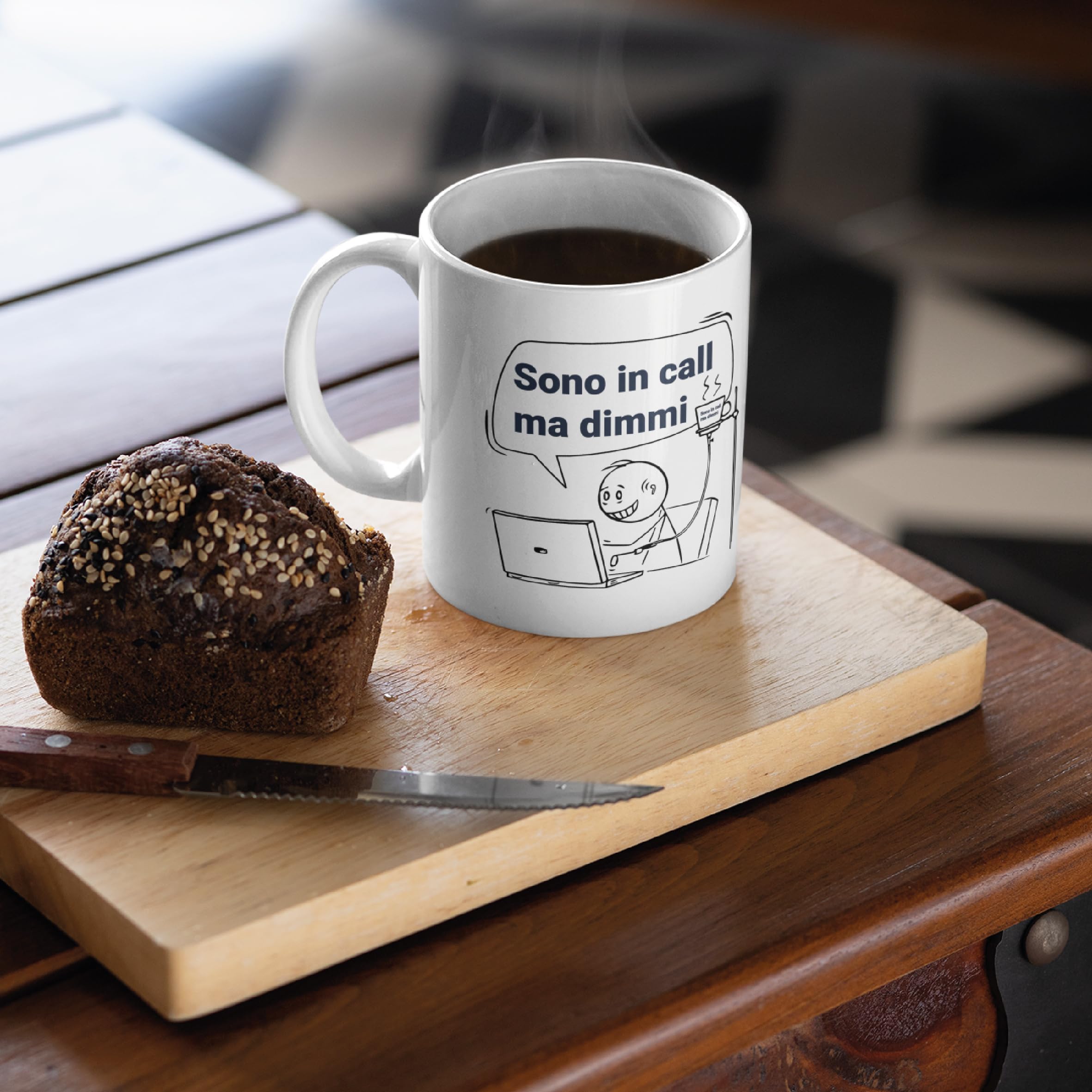 Gesar Tazza Divertente da Ufficio - Tazza " Sono in Call ma Dimmi " - Idee Regali Originali e Divertenti per Uomo e Donna - Tazza regalo di compleanno - Idee regalo di Natale