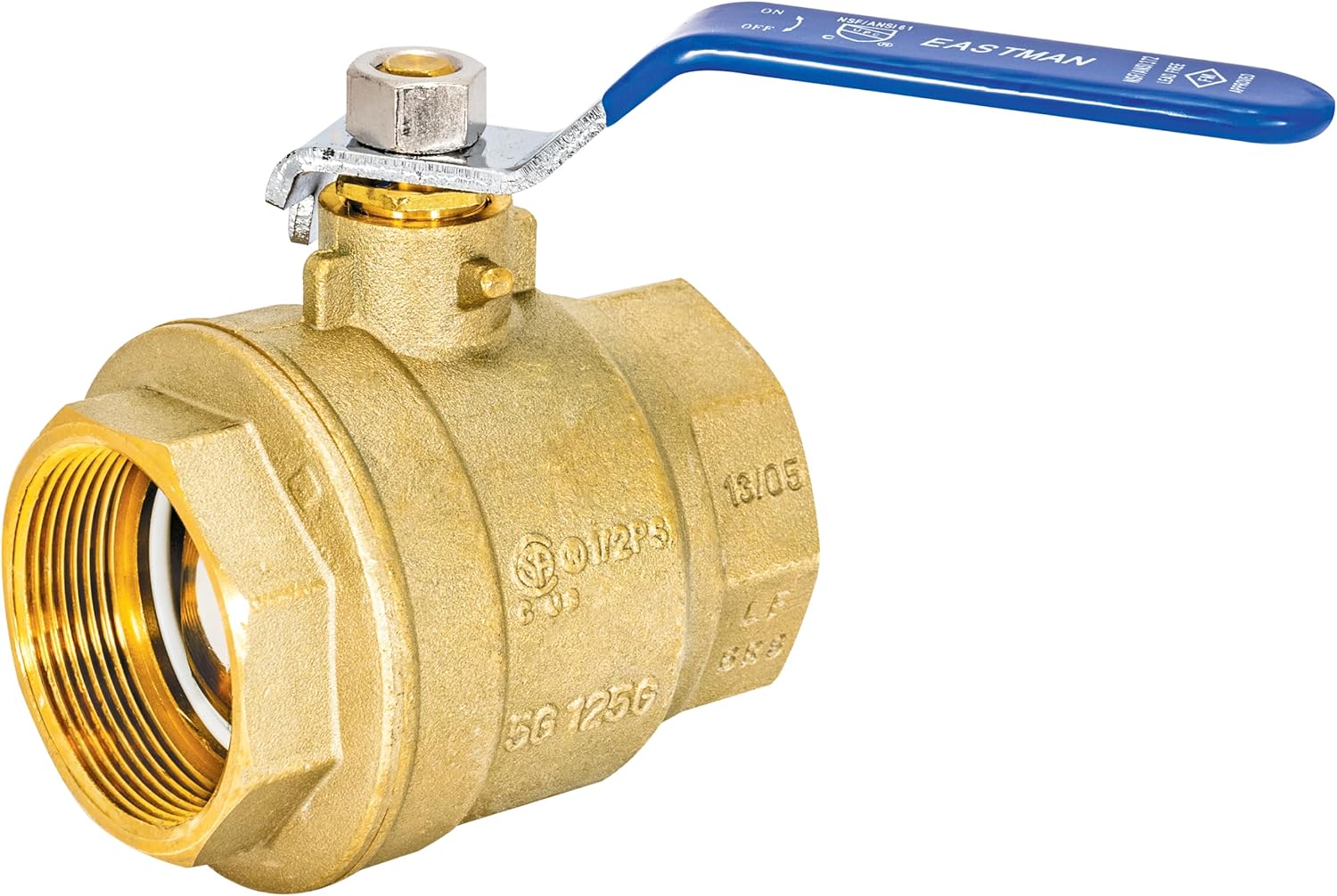 Eastman 2 Inch IPS Heavy Duty Full Port Ball Valve, Brass Plumbing Fitting, 20055LF