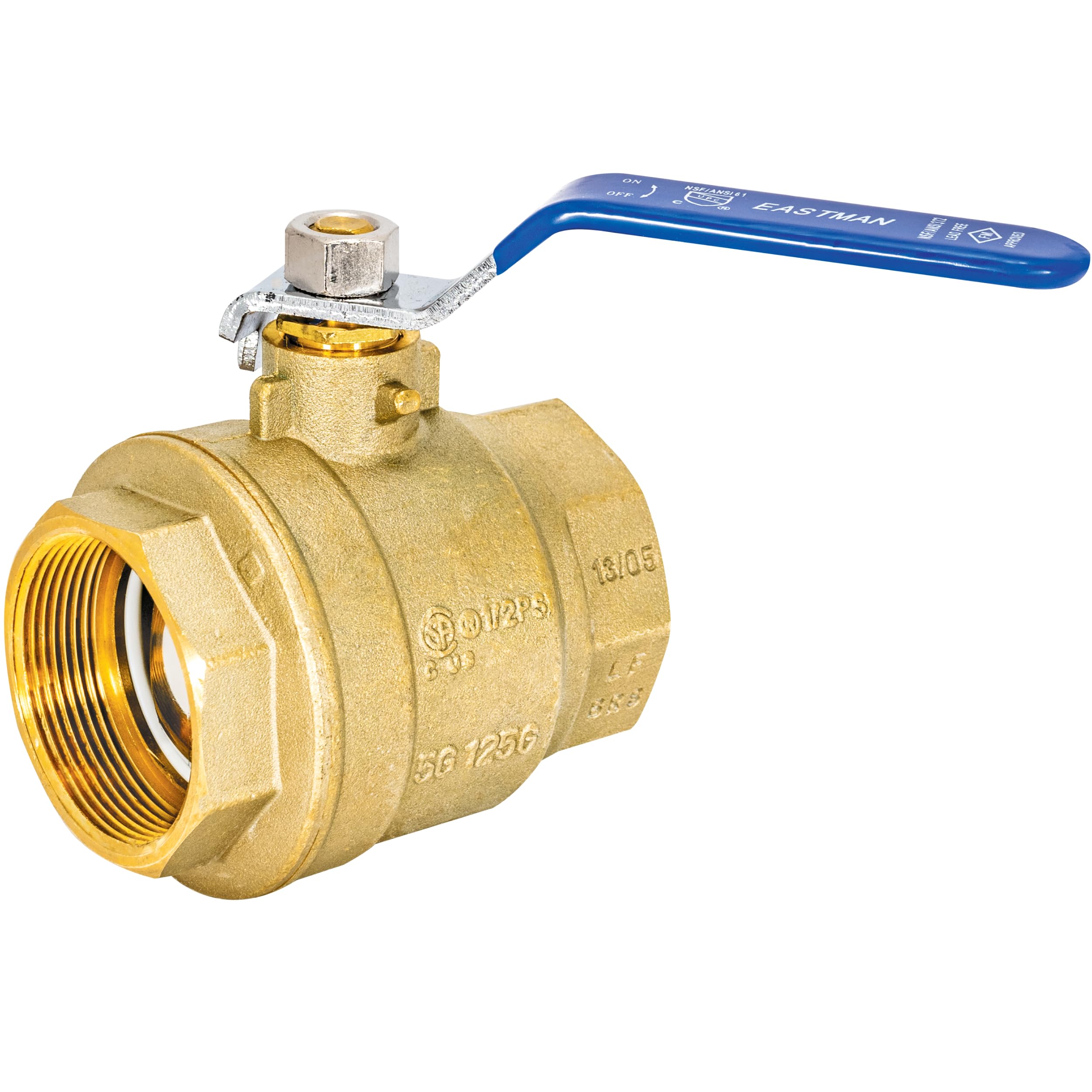 Eastman 2 Inch IPS Heavy Duty Full Port Ball Valve, Brass Plumbing Fitting, 20055LF