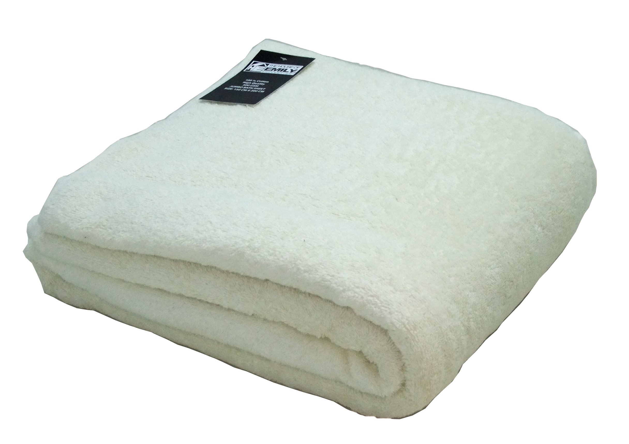 The House Of Emily Cream Massive/Huge/Extra Large 100% Cotton Bath Sheet/Beach Towel - 150Cm X 200Cm (Cream)