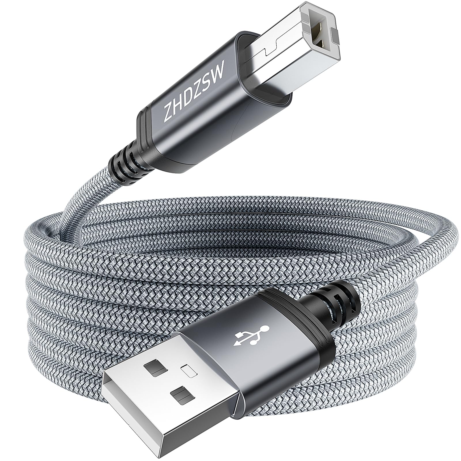 USB Druckerkabel 5M, USB 2.0 Typ A anf Typ B Scannerkabel Kompatibel mit Canon, HP DeskJet/Envy, Lexmark, Dell, 3D, DAC, Xerox, etc