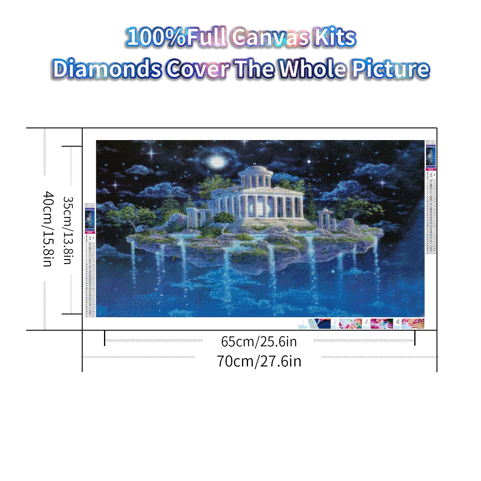 YALKIN 5D Diamond Painting Großes XXL 40x70cm Diamant Painting Bilder Hängender Garten Diamond Art Erwachsene Full DIY Diamant Kunst Malerei Stickerei Set Kreuzstich Bilder Home Wand Dekor