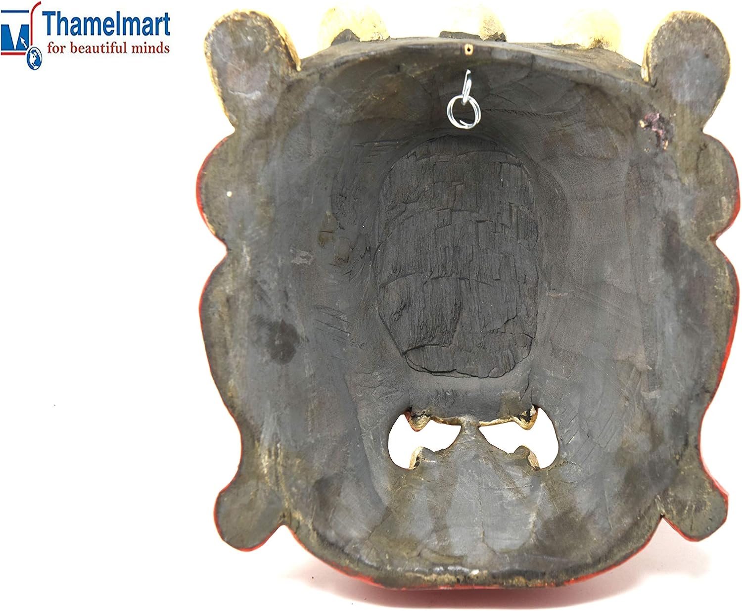 Hand Craving Nepalese Lord Mahakala Tibetan Buddhism Wooden Mask Wall Decor