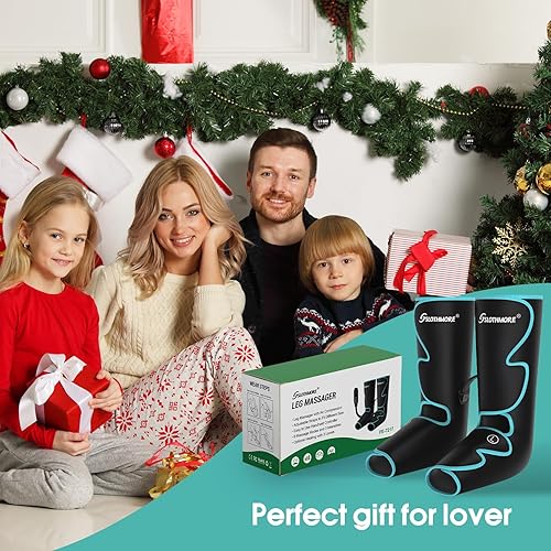 Miniatura 7 de SLOTHMORE Masajeador de piernas para circulación y alivio del dolor, masaje de pies de compresión de aire con 3 niveles de calor, 4 modos, 4 en 1,