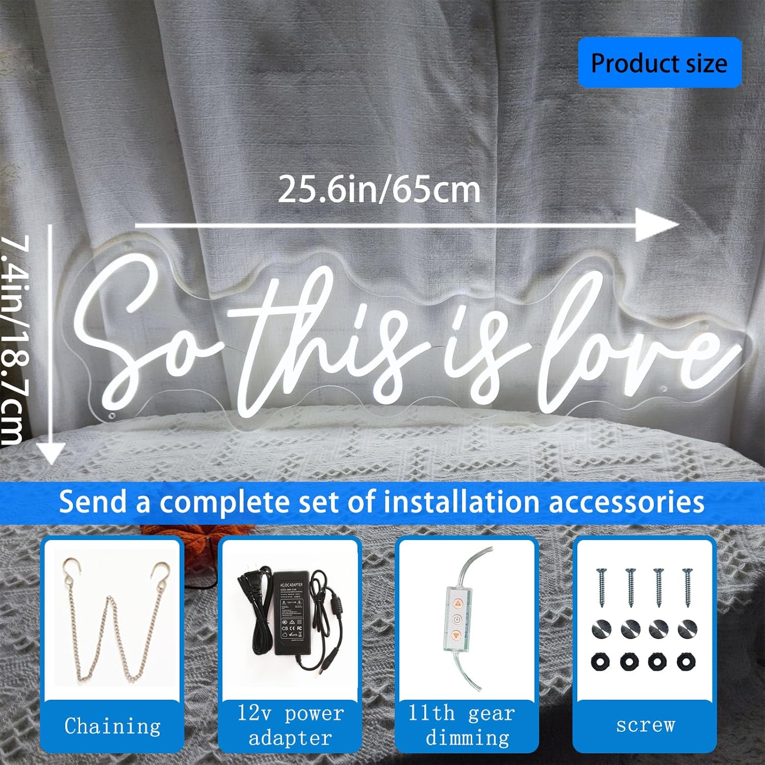 So This is Love Neon Sign,Led Signs,Better Neon Lights for Bar Pub Christmas, Restaurant, Bedroom Wall Decor So This is Love Neon Signs Engagement Birthday Party Size:65 * 18.7cm
