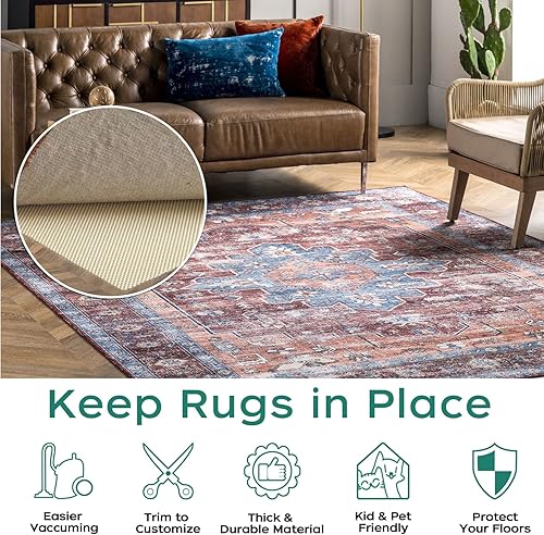 Miniatura 3 de BAGAIL BASICS Almohadilla antideslizante para alfombra de 2 x 4 pies, almohadillas extra gruesas para alfombras de área y suelos de madera dura,