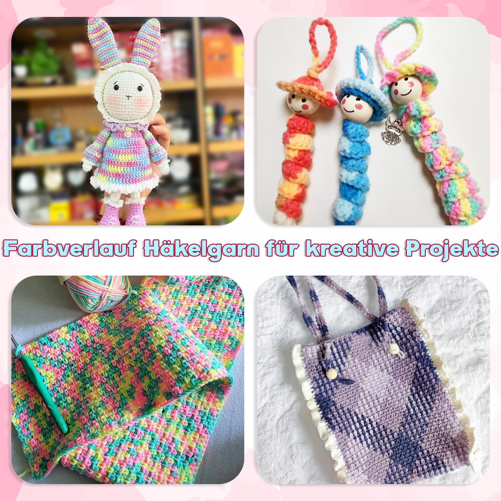 Coopay Lot De 5 Pelotes De Laine Pour Crochet Et Tricot - 50 G