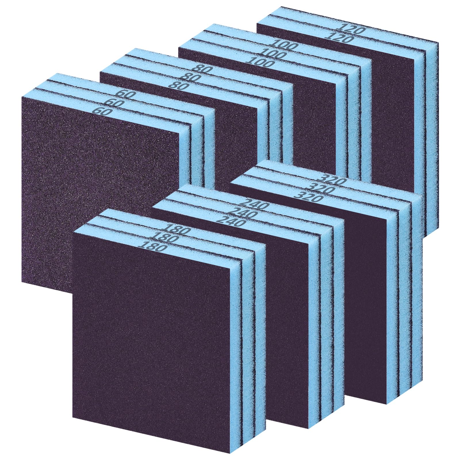 Flintronic 20 Stück Schleifschwämme, Nass-Trocken-Schleifpapier, Körnung Handschleifblöcke,Schleifpads, für Holz, Trockenbau, Metall, Farbe