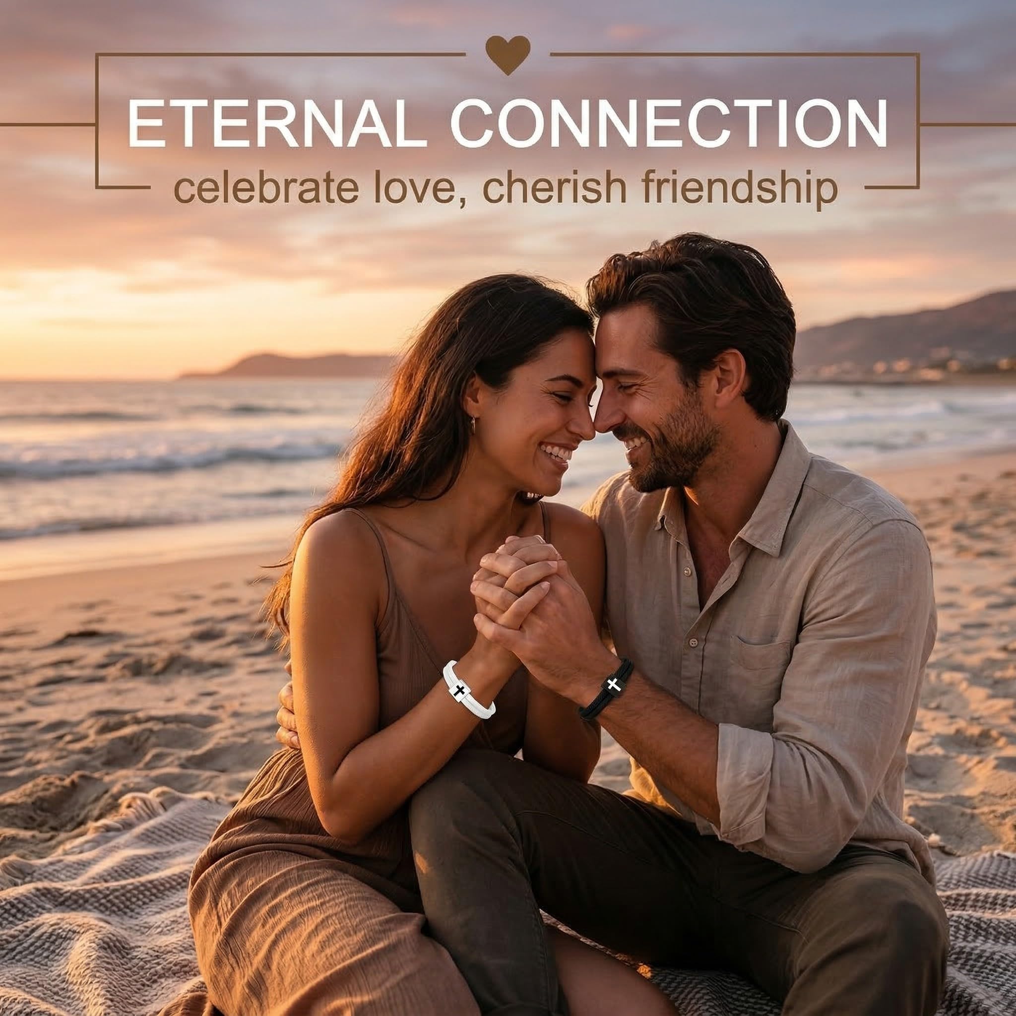 2pcs Pulseras de cuerda trenzada con cruz para parejas y pulsera con diseño de cruzs,pulseras personalizadas con cuerda trenzada,regalo personalizado paraNiños y niñas