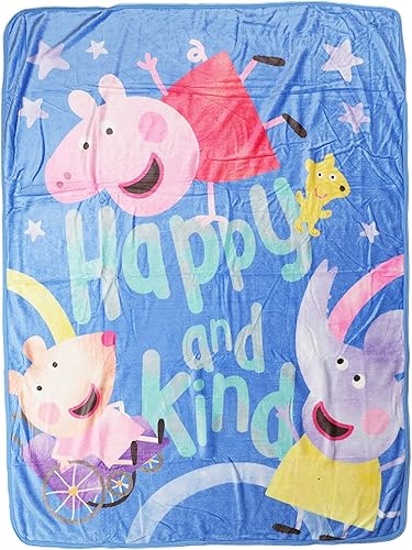 Northwest Peppa Pig Couverture en Soie au Toucher, 116,8 x 152,4 cm, Happy Peppa