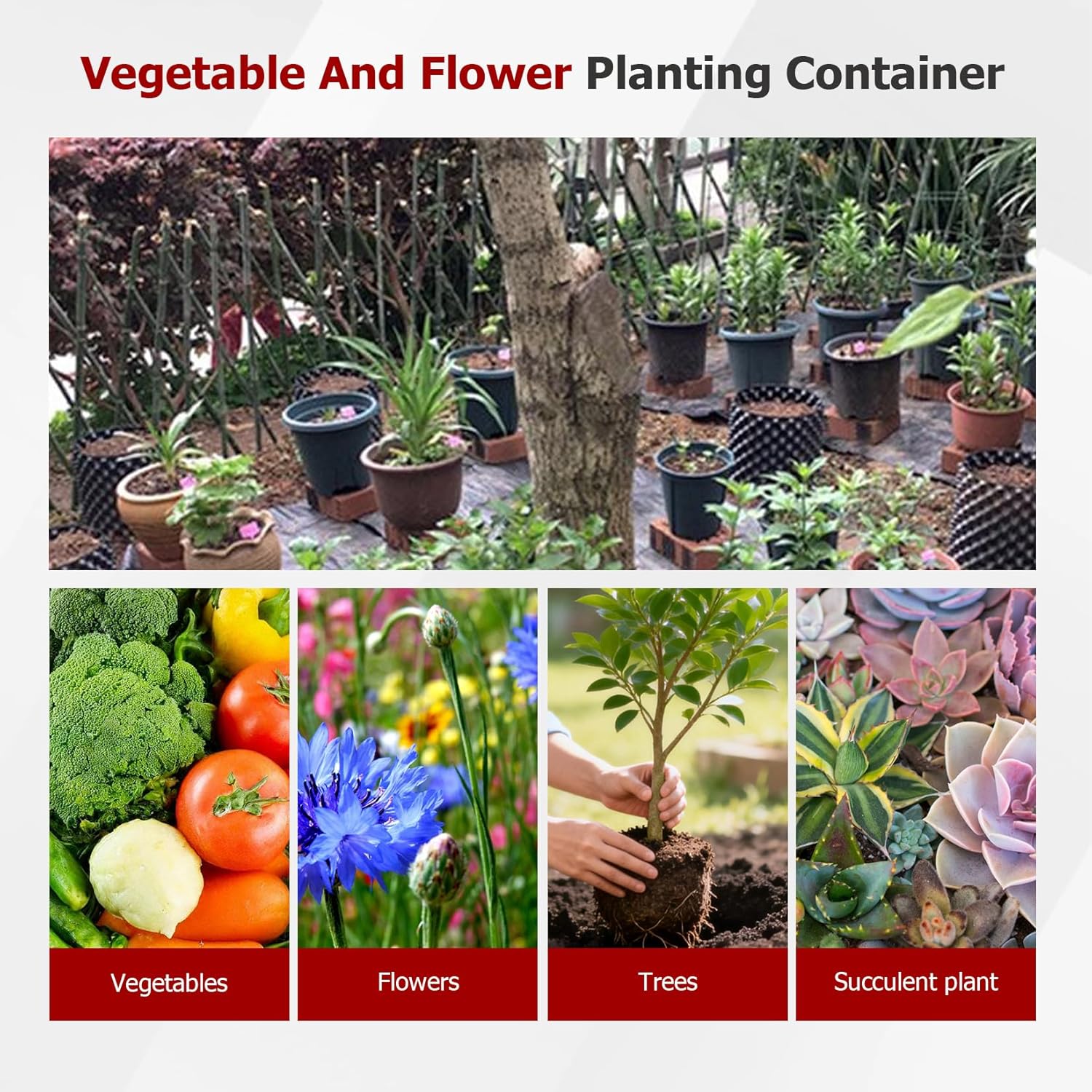 findmall 1/2/3/5/7/10/15 Gallon Pots for Plants, 7 Gallon Premium Nursery Plastic Planter Flower Herb Vegetable Garden Grow Pots with Drainage Holes for Outdoor and Indoor Use, Black, 10 Pack