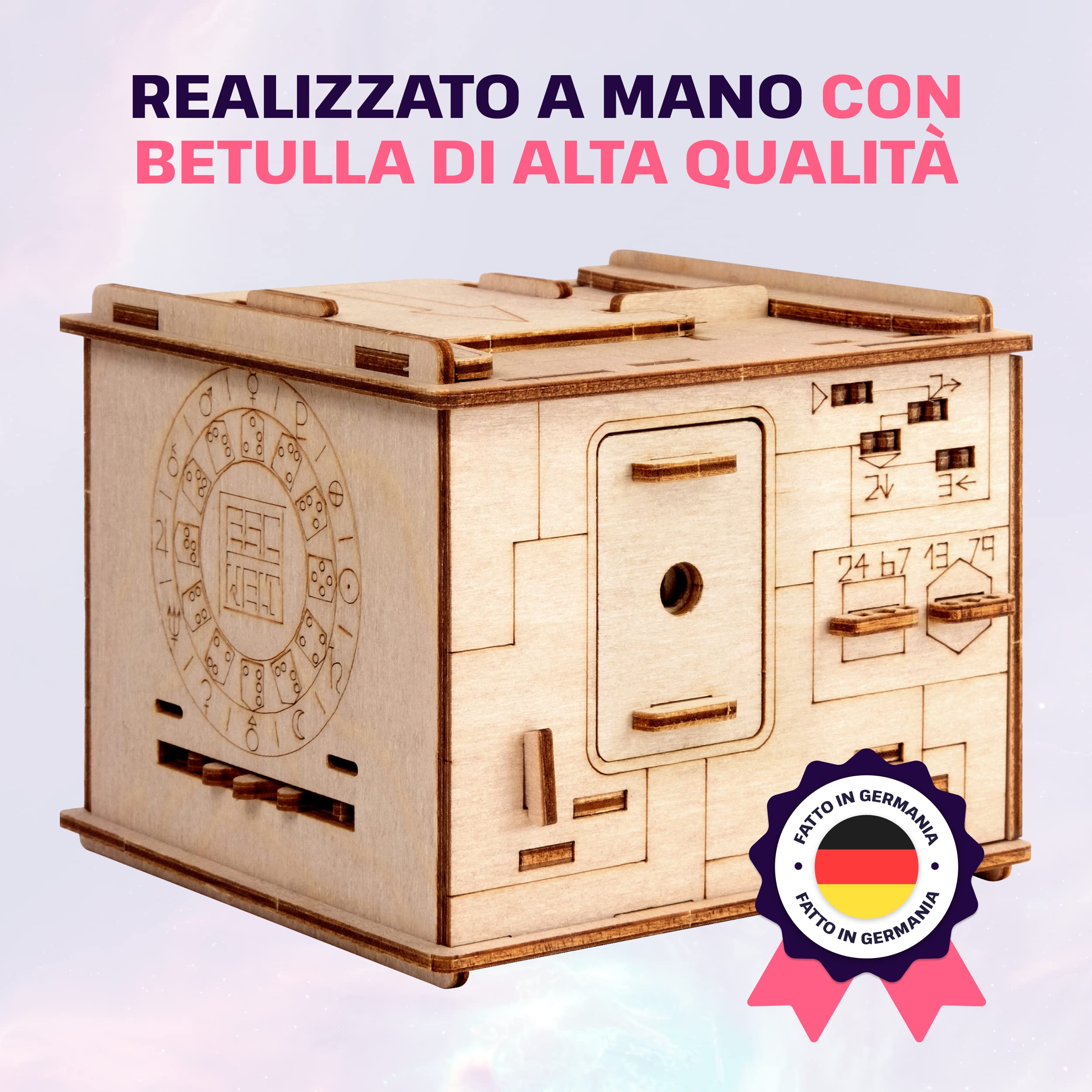 ESC WELT Space Box - Puzzle 3d in Legno - Rompicapo in Legno Difficile - Escape Room Gioco da Tavolo - Scatola Segreta Rompicapo con Scompartimento Nascosto - Giochi di Logica per Adulti