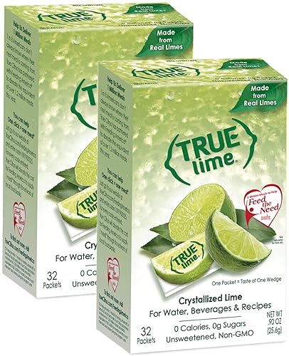 True Lime, lima cristalizada sin edulcorar (paquete de 2 cajas, total 64 paquetes individuales)