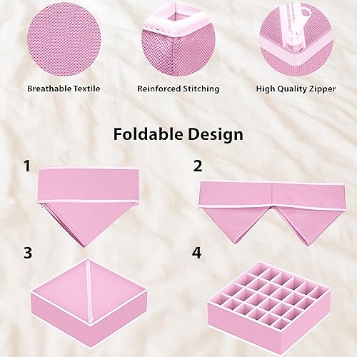 Miniatura 5 de Simple Houseware Juego de 4 organizadores de cajones  Divisores de armario para ropa interior, calcetines, sujetadores, bufandas, corbatas, cajas de