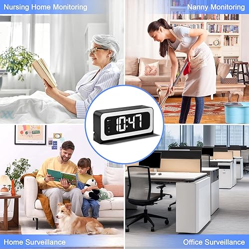Miniatura 9 de Cámara de reloj inteligente 2K, 5G y 2.4G WiFi Nanny Cam Cámara inalámbrica para interiores, cámaras para seguridad del hogar, detección y alarma