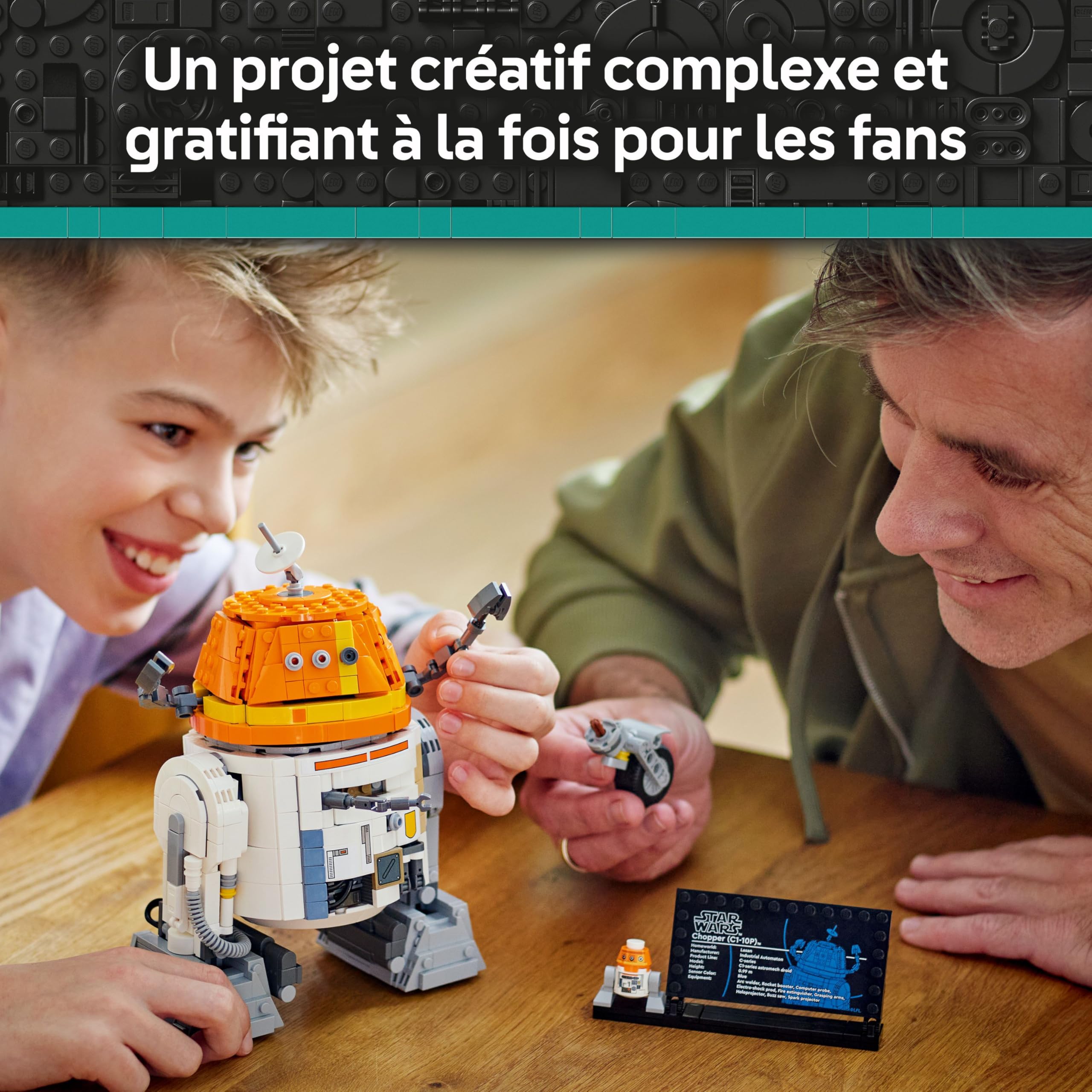 LEGO Star Wars : Ahsoka Le Droïde Astromécano Chopper (C1-10P) Jeu De Construction 10 Ans - Figurine avec Tête Pivotante, Bras Détachables & Roue Centrale - Cadeau Garçon, Fille & Fan De La Saga 75416