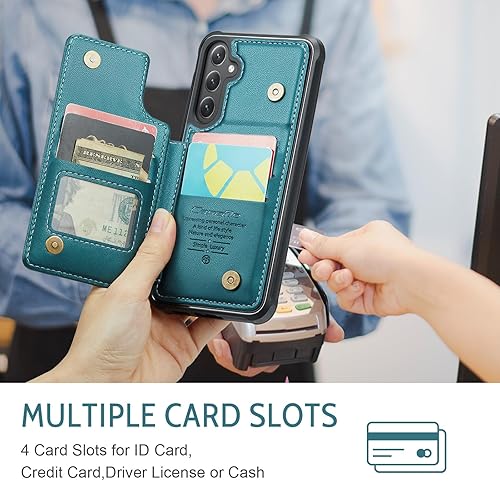 Miniatura 5 de Kowauri Funda de piel sintética tipo cartera para Samsung Galaxy S23 FE, para mujeres y hombres, con ranura para tarjetero con bloqueo RFID, cierre