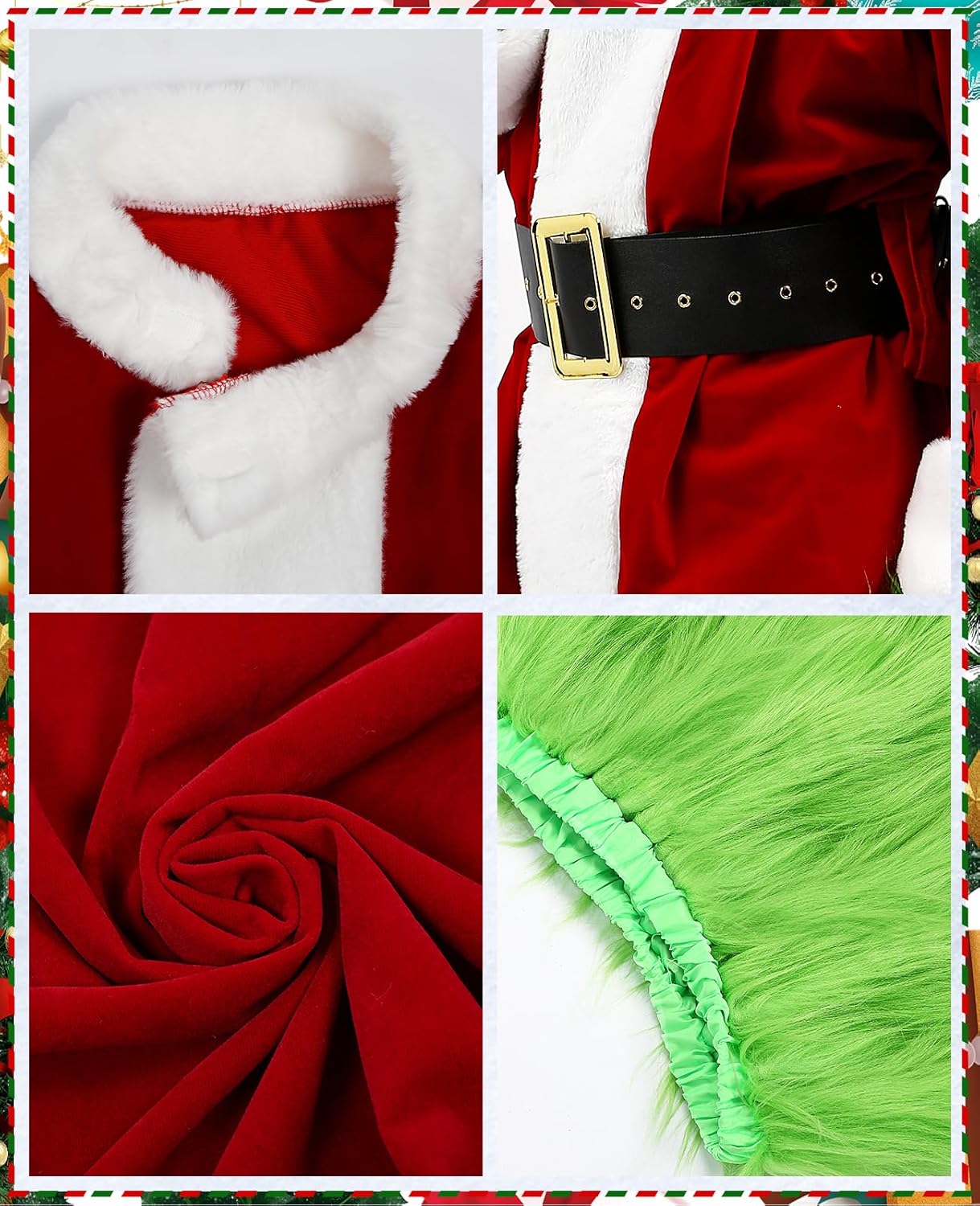 Christmas Halloween Green Santa Claus Costume Funny Santa Suit for Men Adult Cosplay Costume Xmas Outfit - Image 5