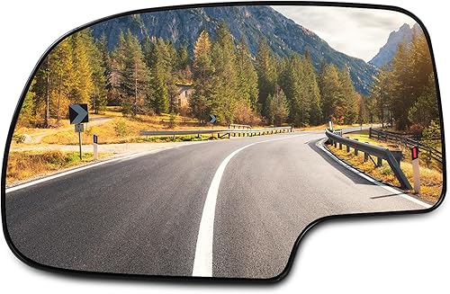 SCITOO Side View Mirror Glass Driver Left Side Mirror Glass Fit For 1999-2007 For Chevy Silverado Pickup 2000-2006 Suburban 2000 Tahoe Chrome