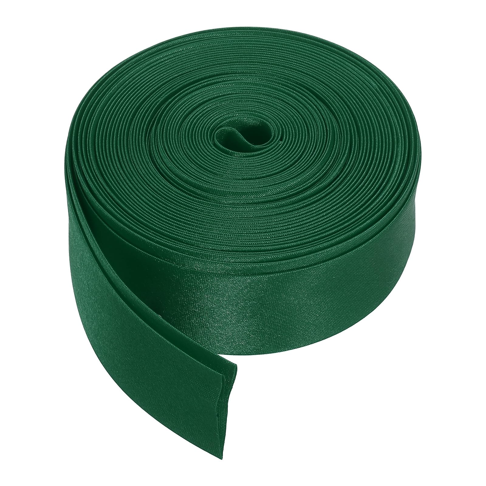 sourcing map Double Fold Bias Tape for Sewing, 1 Inch x 5.5 Yards Satin Bias Binding Tape Continuous Bulk for Quilting Blanket Binding Seaming Hemming Fabric Piping DIY Craft, Dark Green — image 1