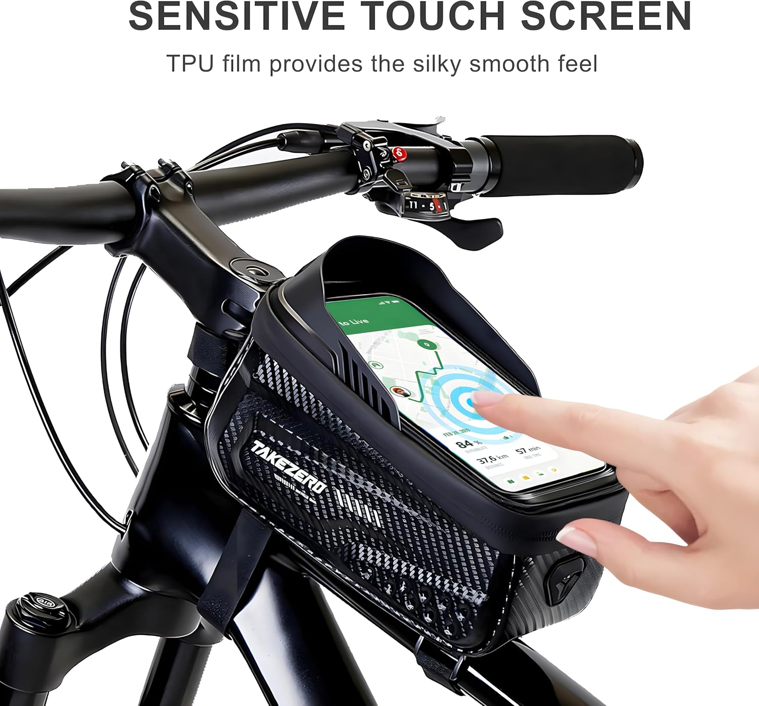 Bike Front Frame Bag,Bike Accessories, Waterproof Bike Frame Bag with TPU Touch-Screen & Rain Cover (Phones under 6.8'')" image 3