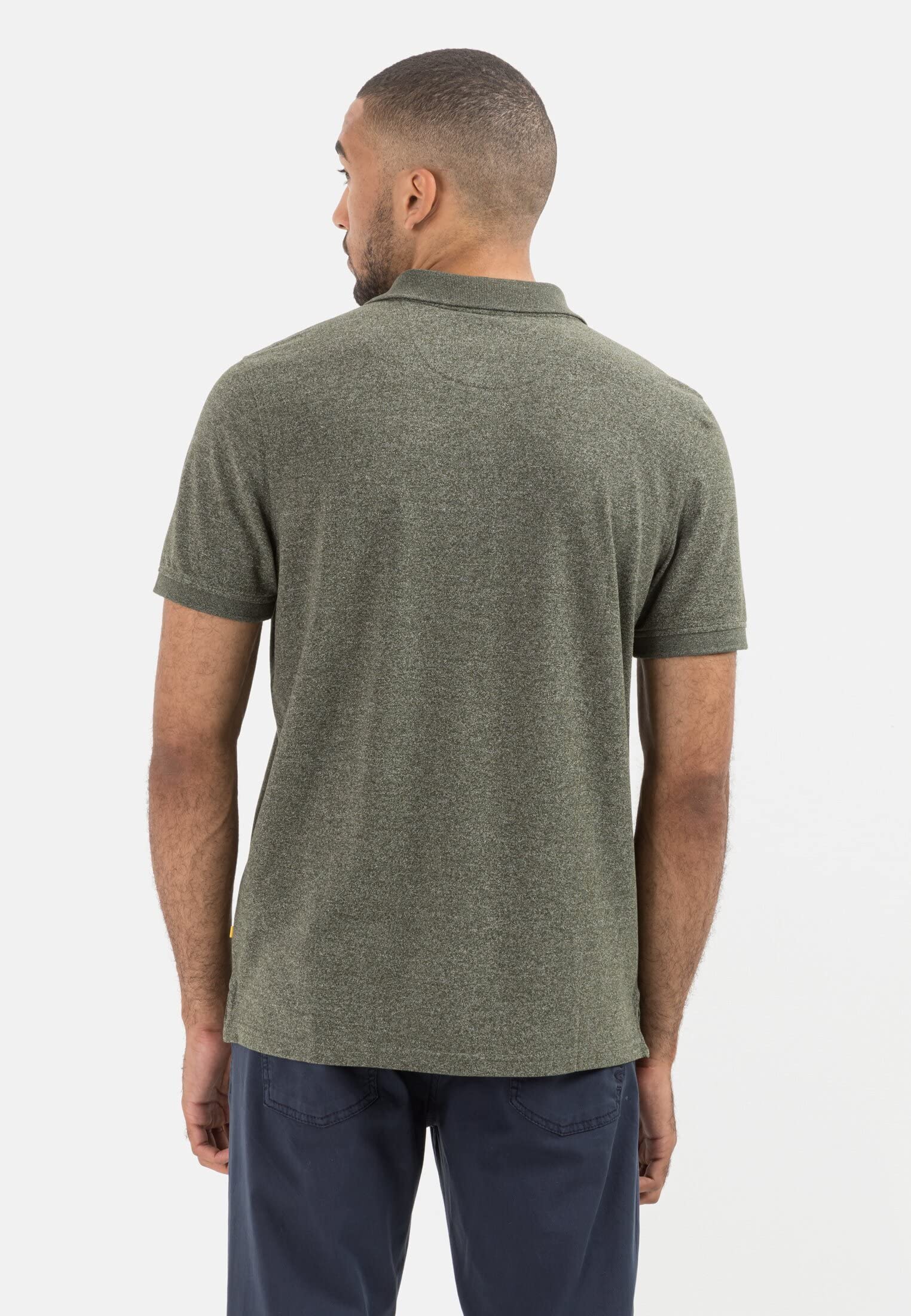 camel active Herren Kurzarm Poloshirt Regular Fit | Basic Poloshirt aus nachhaltigem Baumwollmix in Grau Blau Dunkelgrau und Grün