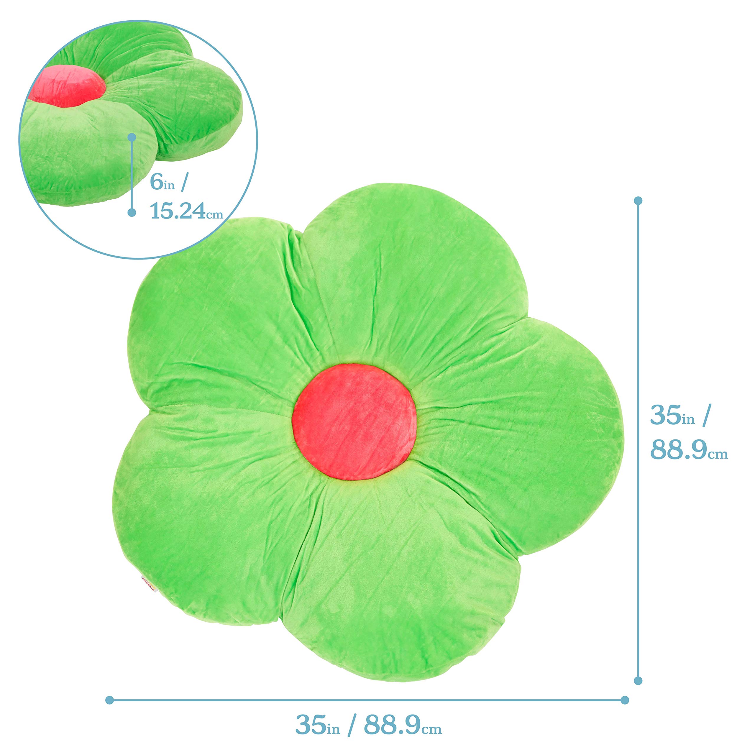 Ecr4kids Softzone Flower Floor Pillow Seating Cushion Bright Green