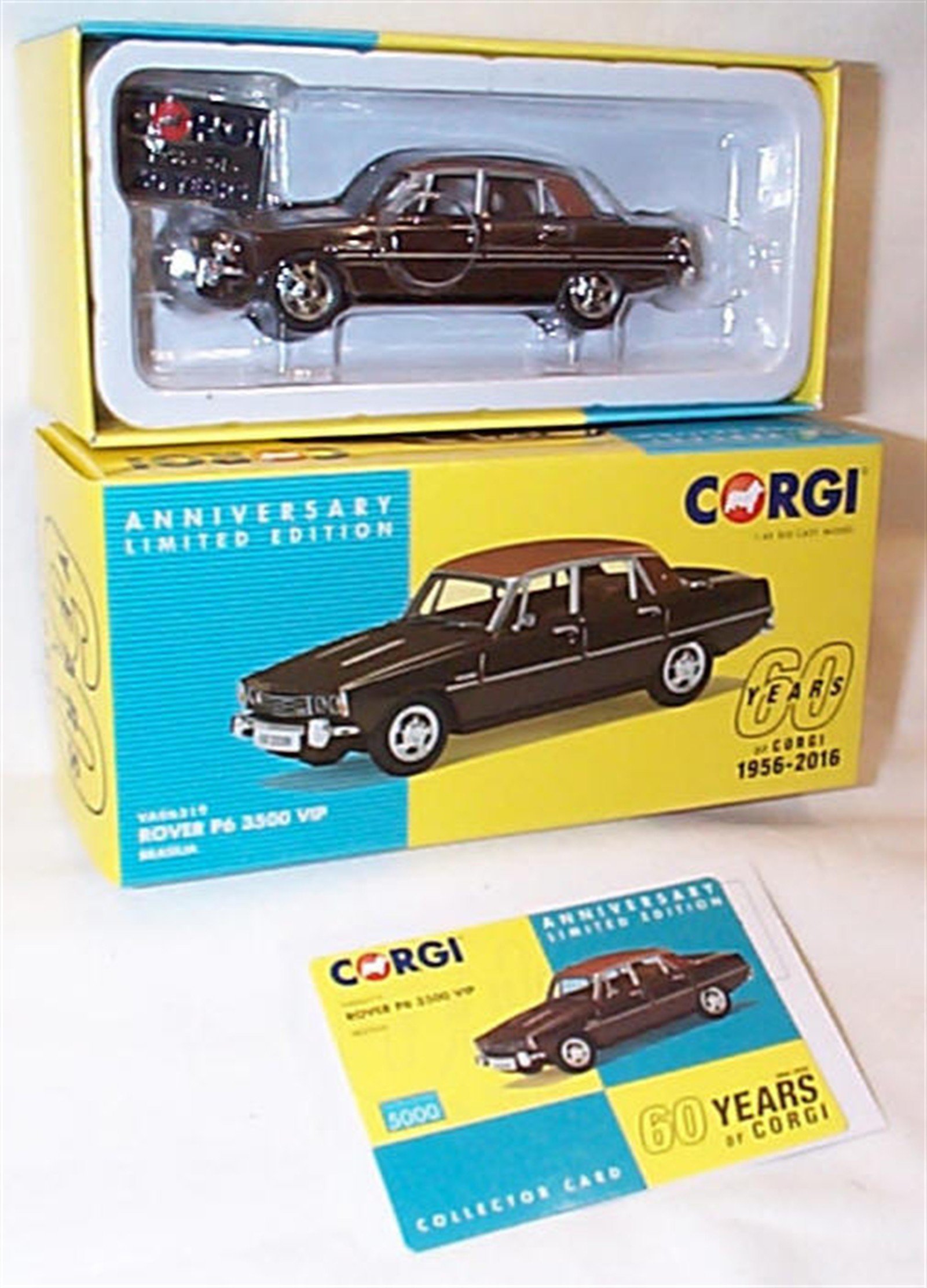 Corgi Vanguards British Motor Heritage Rover P6 3500 VIP Brasilia 60th Anniversary vehicle 1:43 scale diecast model