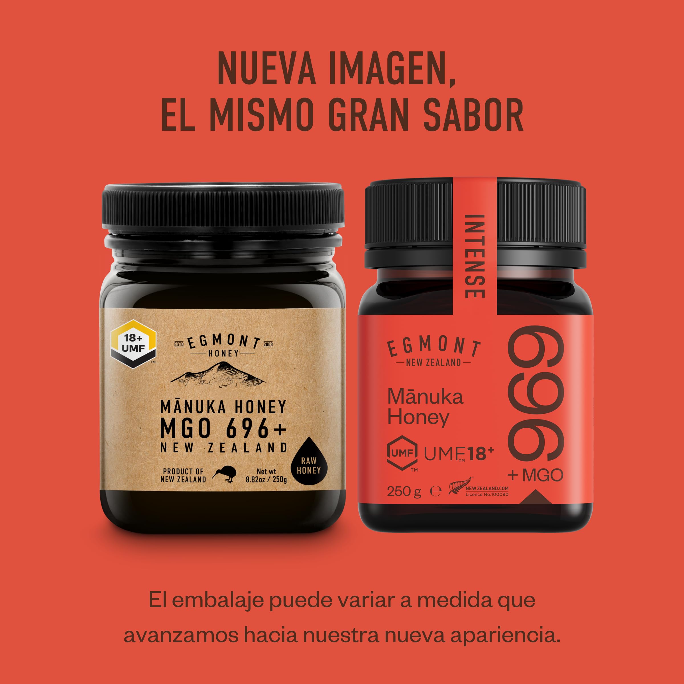 Egmont Honey Miel de Manuka 696+ MGO 18+ UMF 250g | testada en laboratorio y certificado su contenido en MGO y UMF | cruda y 100% natural | elaborada y envasada en Nueva Zelanda