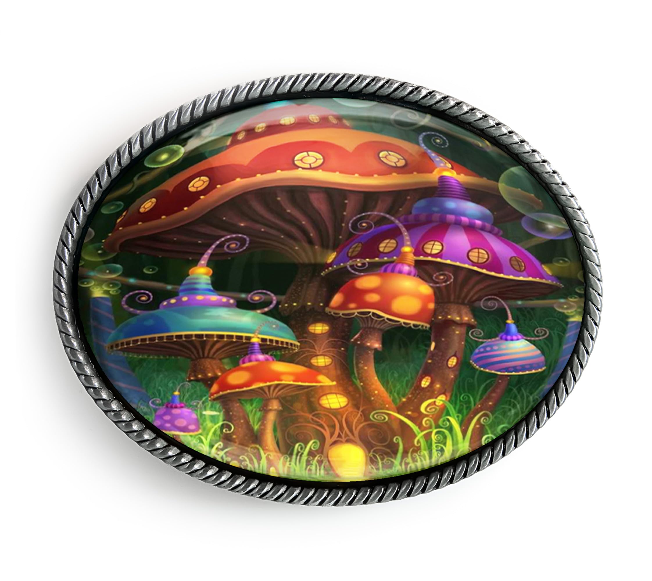 Magic Mushroom Psychedelic Handmade Belt Buckle