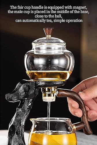 Miniatura 4 de YUDIZWS Lazy Kungfu - Juego de té con infusor de base, taza de té magnética, juego de té automático, infusor de té de vidrio para té, café, hacer el