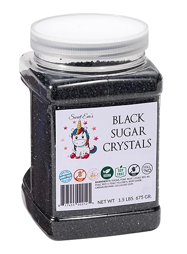Cristales de azúcar negro sin lácteos, sin gluten, sin huevo, vegano, sin soja, sin nueces, kosher, azúcar espumoso de color para galletas,