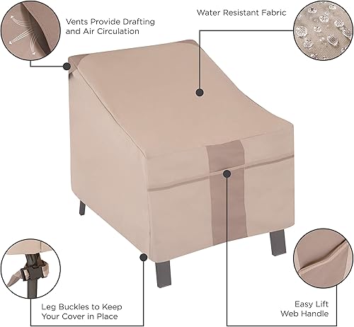 Miniatura 3 de Modern Leisure Monterey Funda para silla de patio, tela resistente a la intemperie, protección de muebles de exterior, perfecta para terraza y
