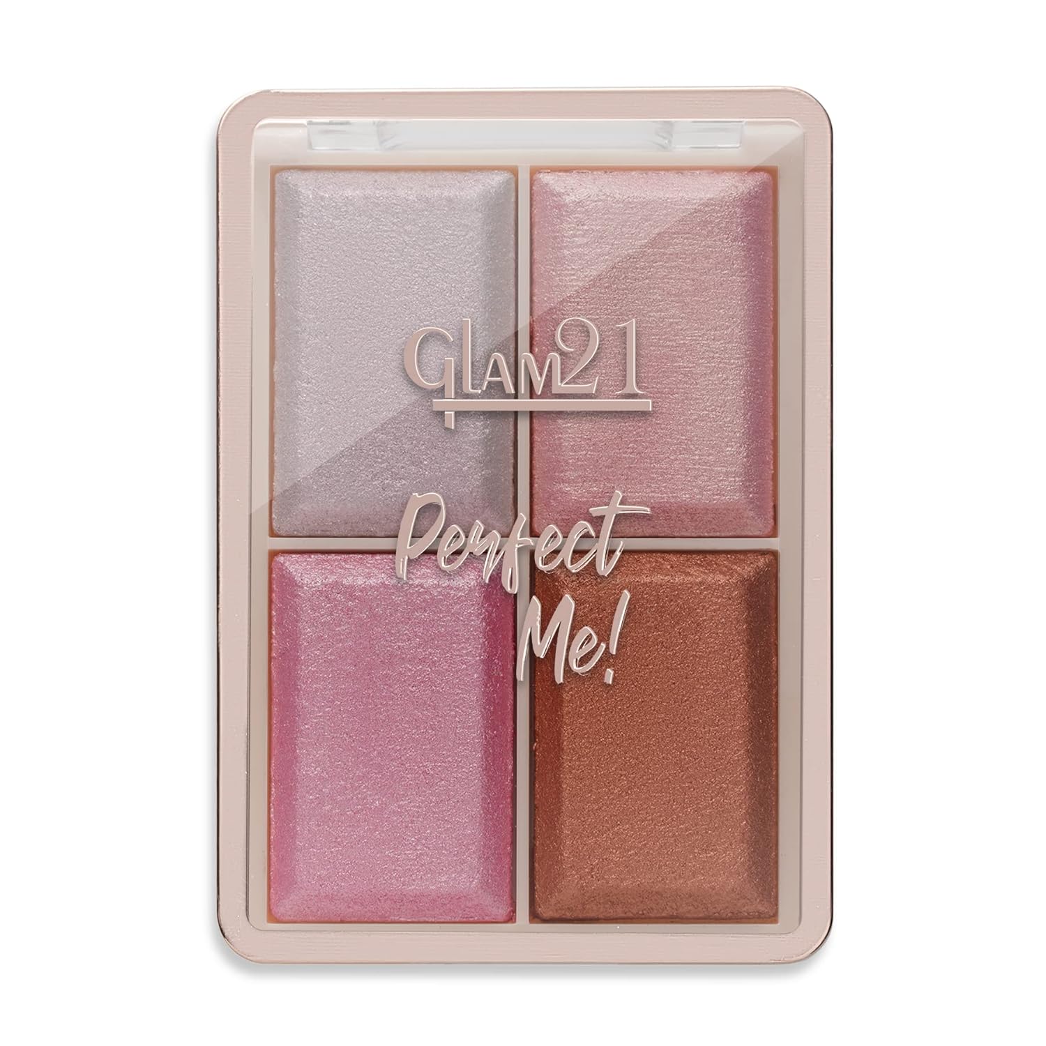 Glam21 Perfect Me! Highlighter Palette Blusher |Ultimate Shimmer Formulations | Highly-Pigmented Powder Highlighter With Easy-To-Blend Formula | Weightless Longlasting Illuminating Glow Face Kit| 6gm (Shade-04) Glam21 Perfect Me! Highlighter Palette Blusher |Ultimate Shimmer Formulations | Highly-Pigmented Powder Highlighter With Easy-To-Blend Formula | Weightless Longlasting Illuminating Glow Face Kit| 6gm (Shade-04)