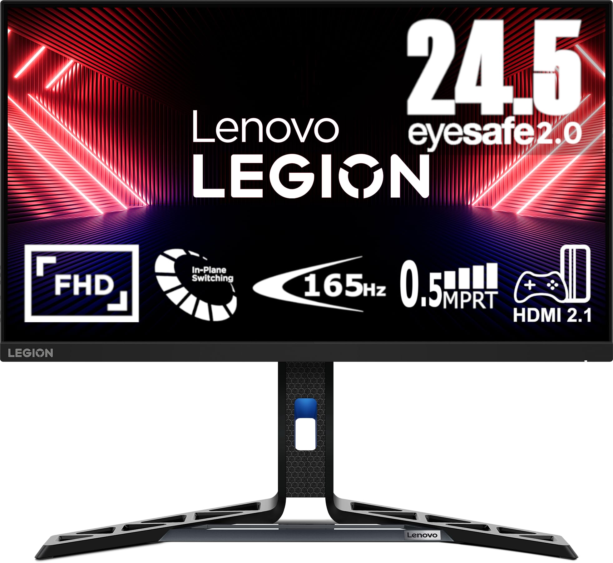 Lenovo Legion R25i-30 Monitor Gaming 24.5" FHD (1920x1080), IPS, 0.5ms, 165Hz (Overclock 180Hz), Altoparlanti, Regolabile, AMD FreeSync Premium, HDMI 2.1 + DP 24.5 Pollici FHD | 165Hz Piatto | R