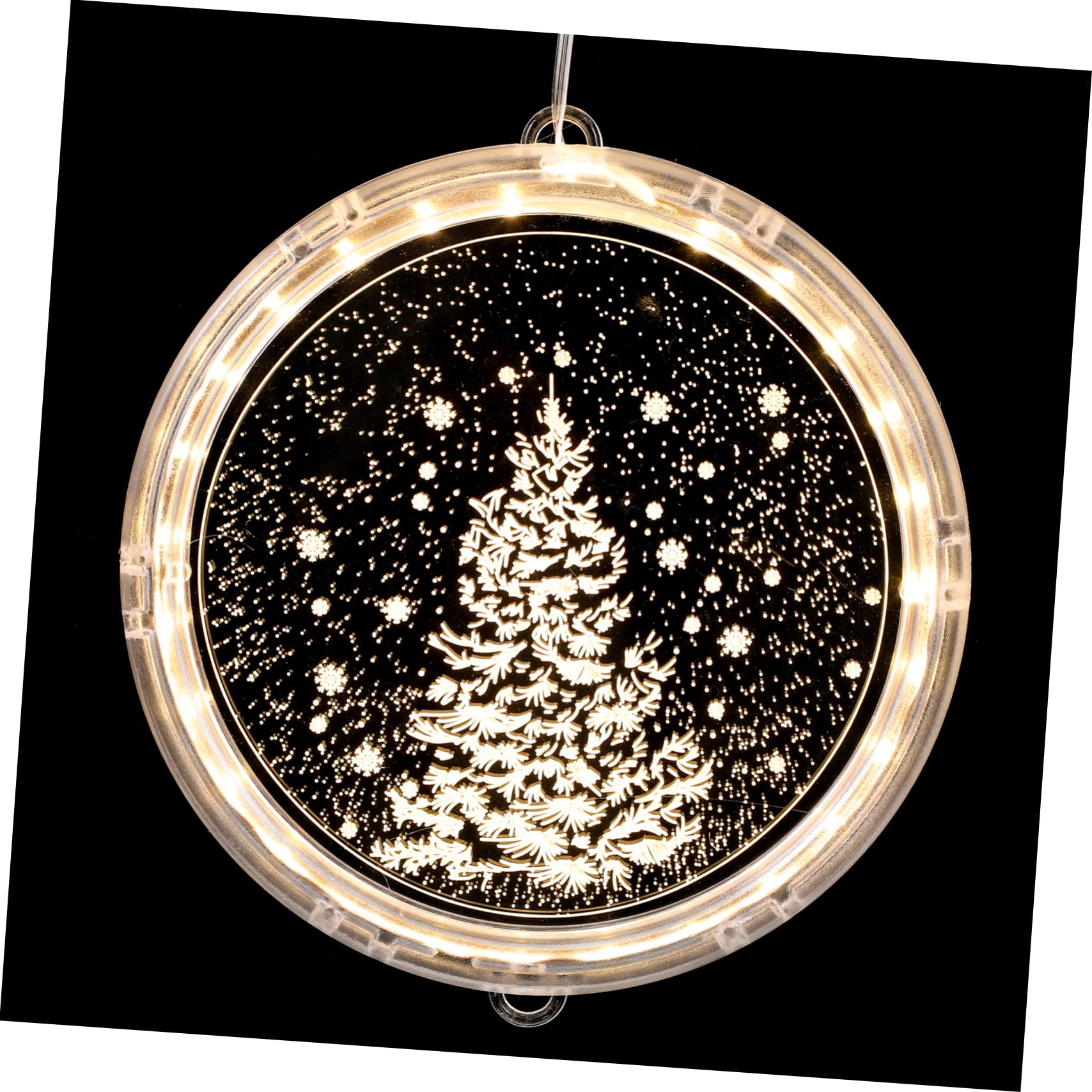 Unomor Christmas Acrylic Decorative Lights LED Suction Cup Light for Window Display Festive Holiday Decor for Bedroom Home School and Office Warm Non Battery