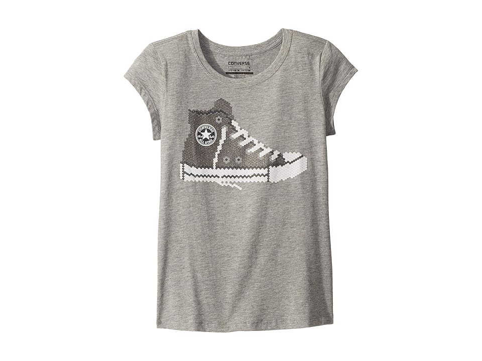 

Converse Kids Sequin Sneaker Tee (Big Kids) (Dark Gray Heather) Girl's Clothing