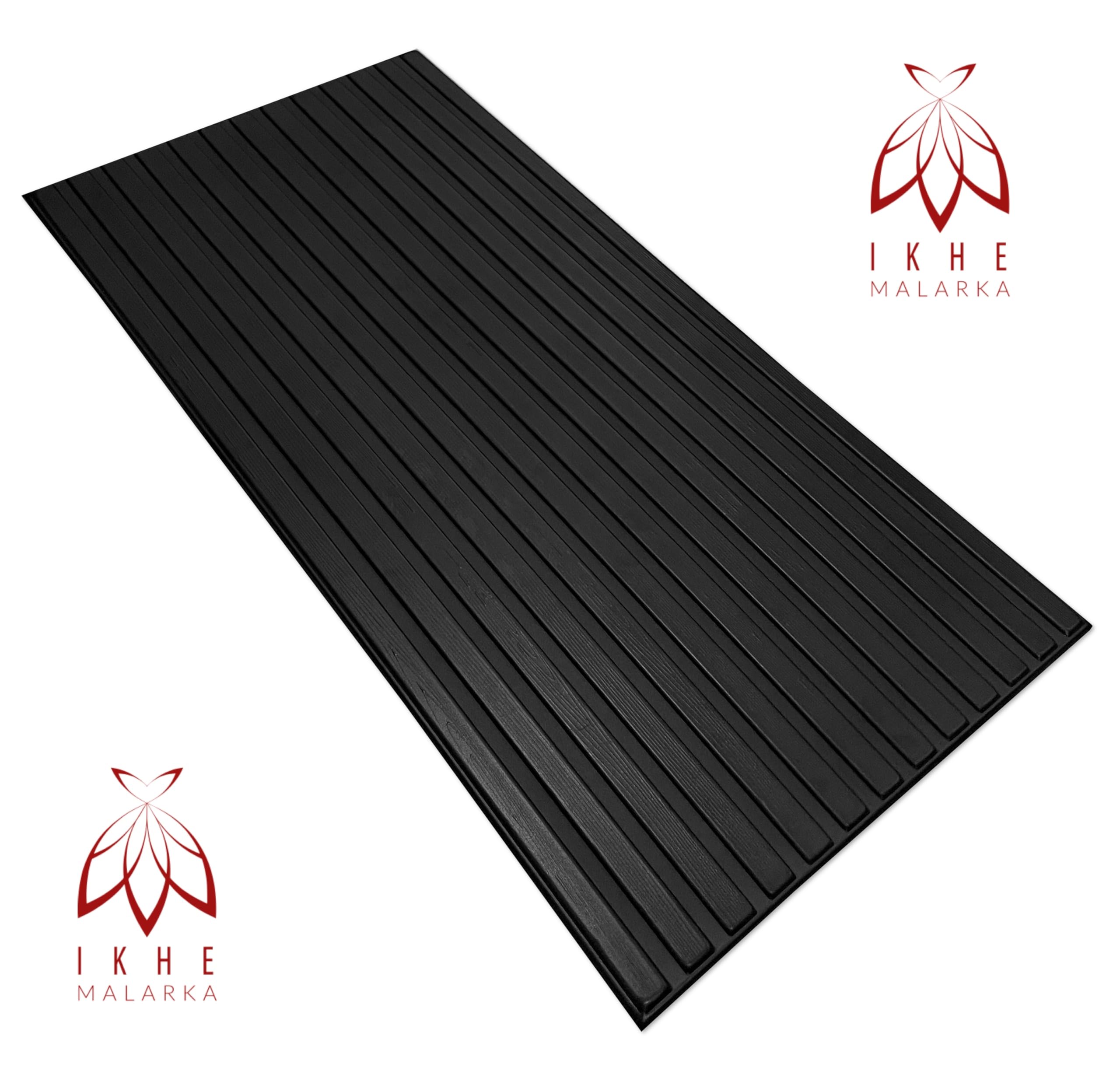 Pannelli da parete in polistirolo 3D, pannelli da soffitto, XL, decorativi, lamelle in polistirolo, imitazione, soffitto, rivestimento da parete, spessore 3 mm, 100 x 50 cm, 16 m², 32 pezzi (nero 3D
