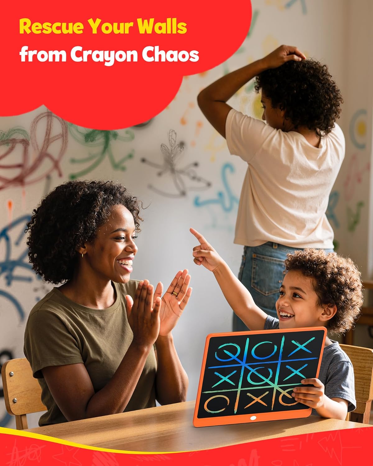 TEKFUN LCD Writing Tablet for Adults, Large Doodle Board, 16 Inch Colorful Drawing Tablet Writing Pad, Toddler Toys for 3 4 5 6 7 8 9 Year Old Girls Boys Teen, Birthday Gifts for Kids (Orange)