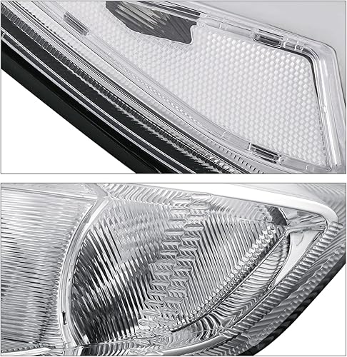 Miniatura 5 de M-AUTO Conjunto de faros delanteros con 4 bombillas LED premontadas de 6000 K compatibles con Ford Focus 2015-2017, carcasa cromada estilo OE, lente