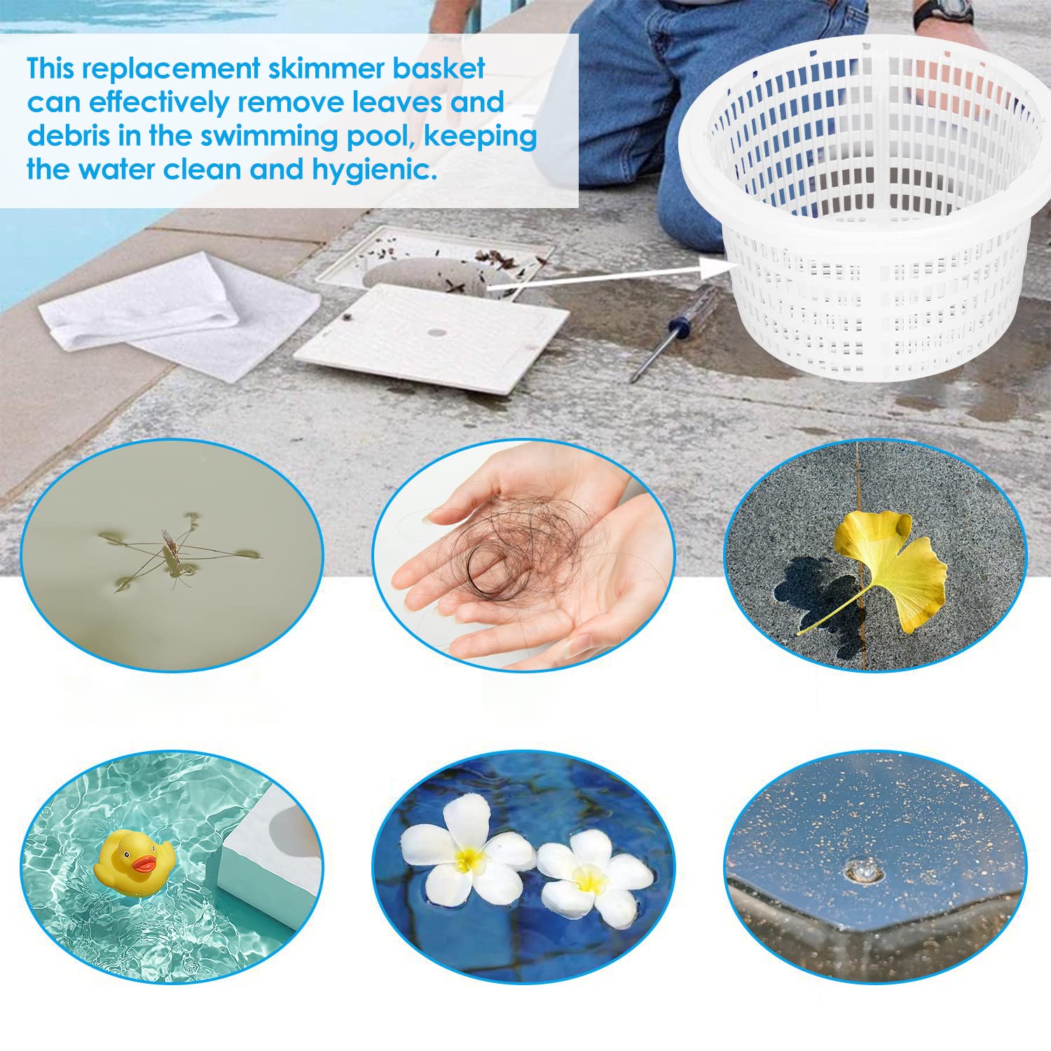 Accesorios de Piscina, Canasta de Escoria de la Piscina Skimmer de Piscina Skimmer de Piscina ​Repuesto para Piscina de Tierra (#2)