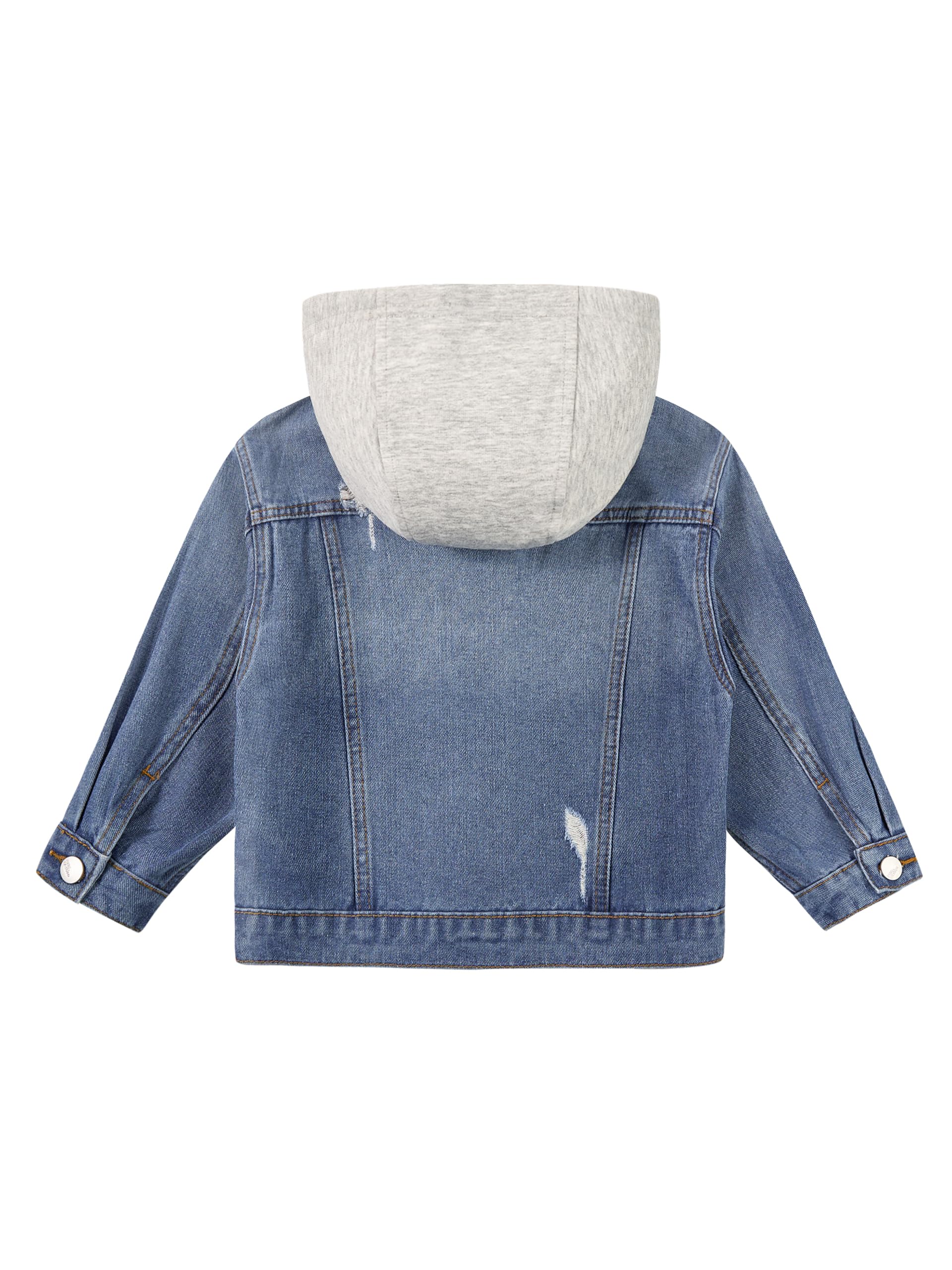 Volunboy Giacca Jeans per Bambini con Cappuccio Amovibile - Blu Giubbotto Primavera Autunno 2-8 Anni
