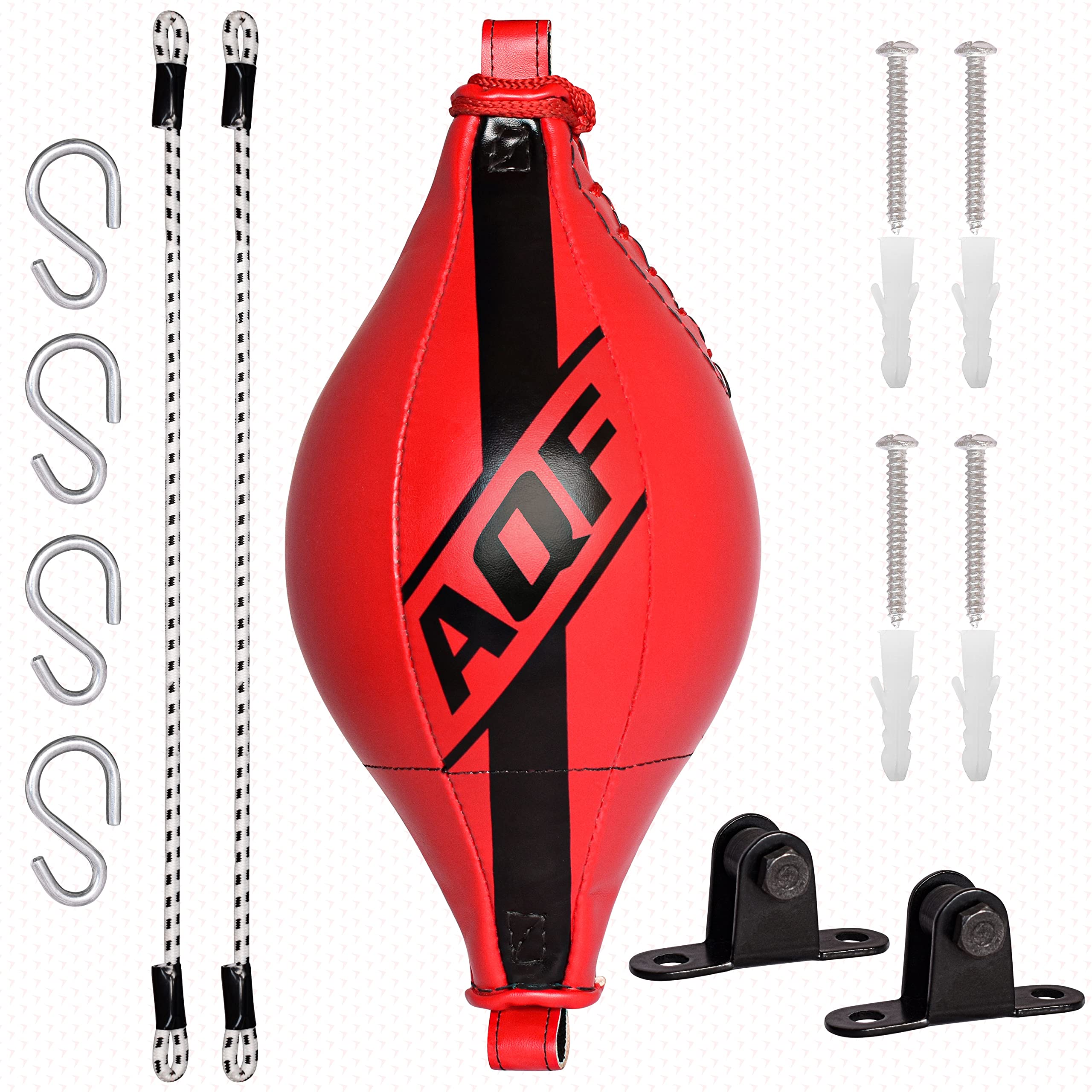AQF Palla di velocità A Doppia estremità Maya Hide Leather Boxing Dodge Speed Bag Punching MMA Workout Corda da Pavimento A Soffitto