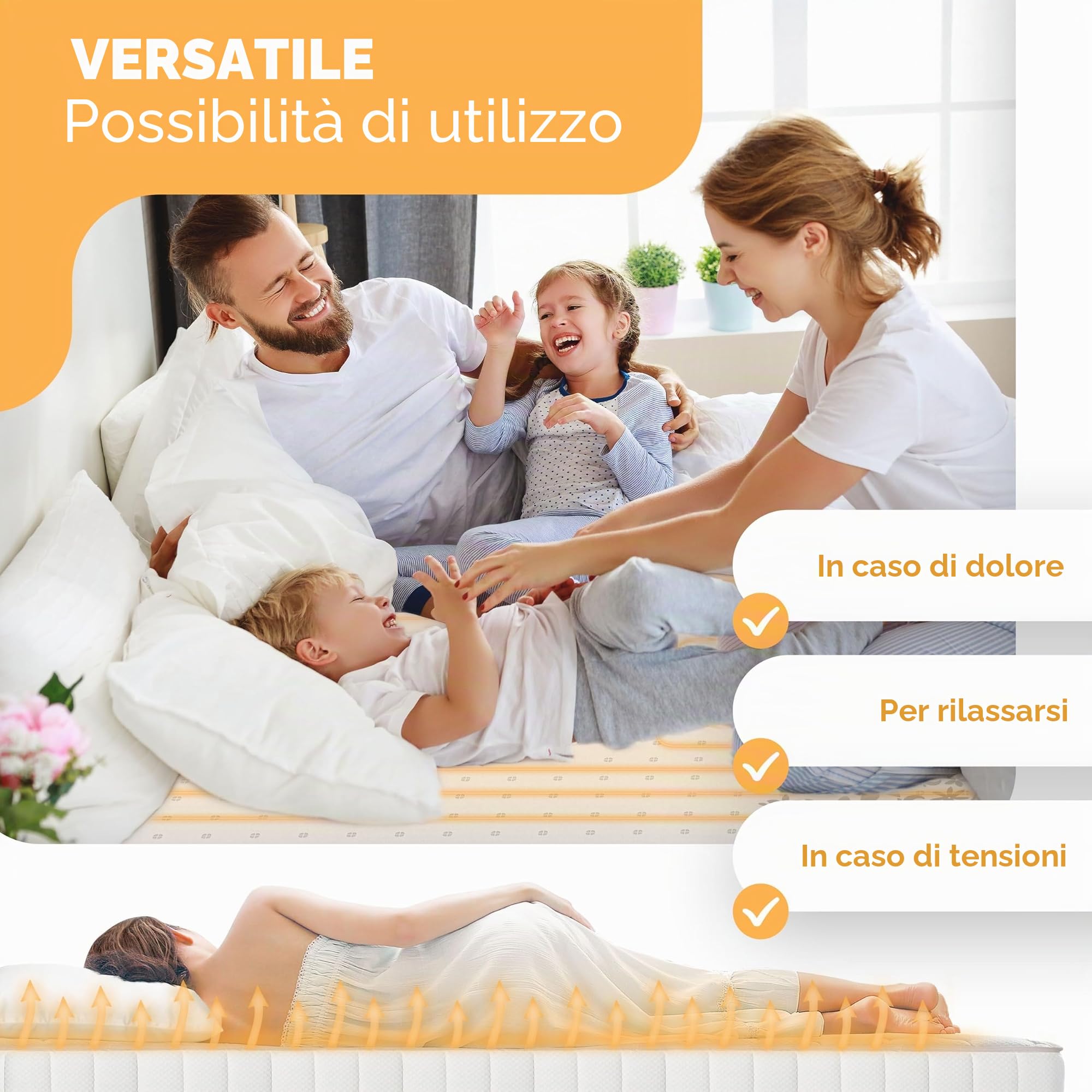 KESSER® Letto termico doppio, 160 x 140 cm, 2 zone di temperatura, coperta termica in morbido pile bianco con motivo, 3 livelli di temperatura, telecomando, spegnimento automatico dopo 180 minuti