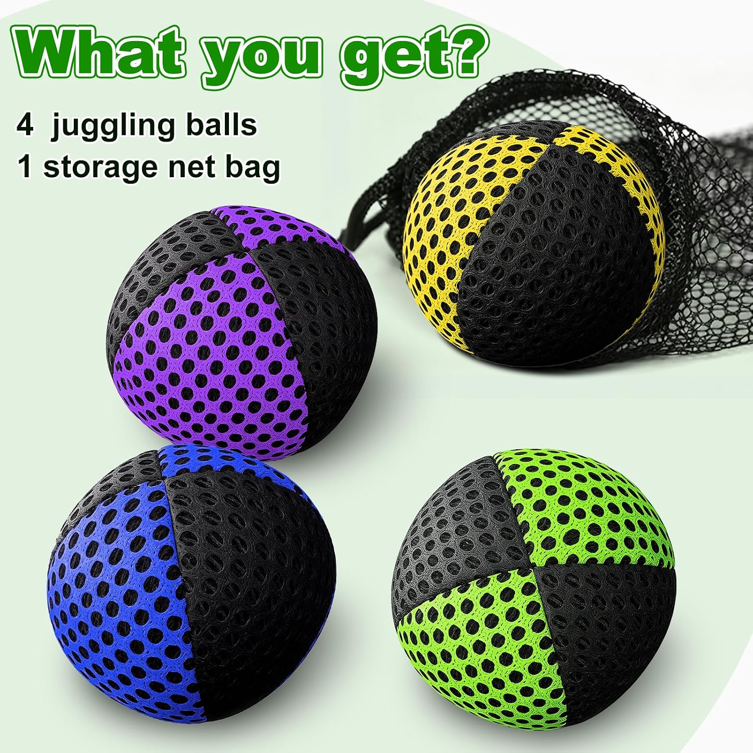 4 pcs Juggling Balls Set for Beginners and Professionals | Durable Bean Bag Practice Balls, Starter Kit for Learning Circus Tricks and Daily Exercise (Multicolor)