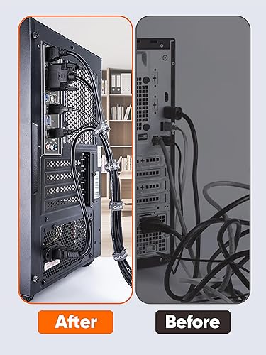 Miniatura 5 de CableCreation 100 bridas de sujeción reutilizables, de 6 pulgadas ajustables de alta calidad, correas de gestión de cables de nailon, cintas de